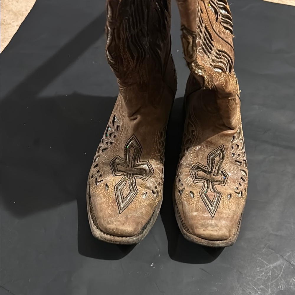 Hecho En Mexico Brown Western Heeled Boots